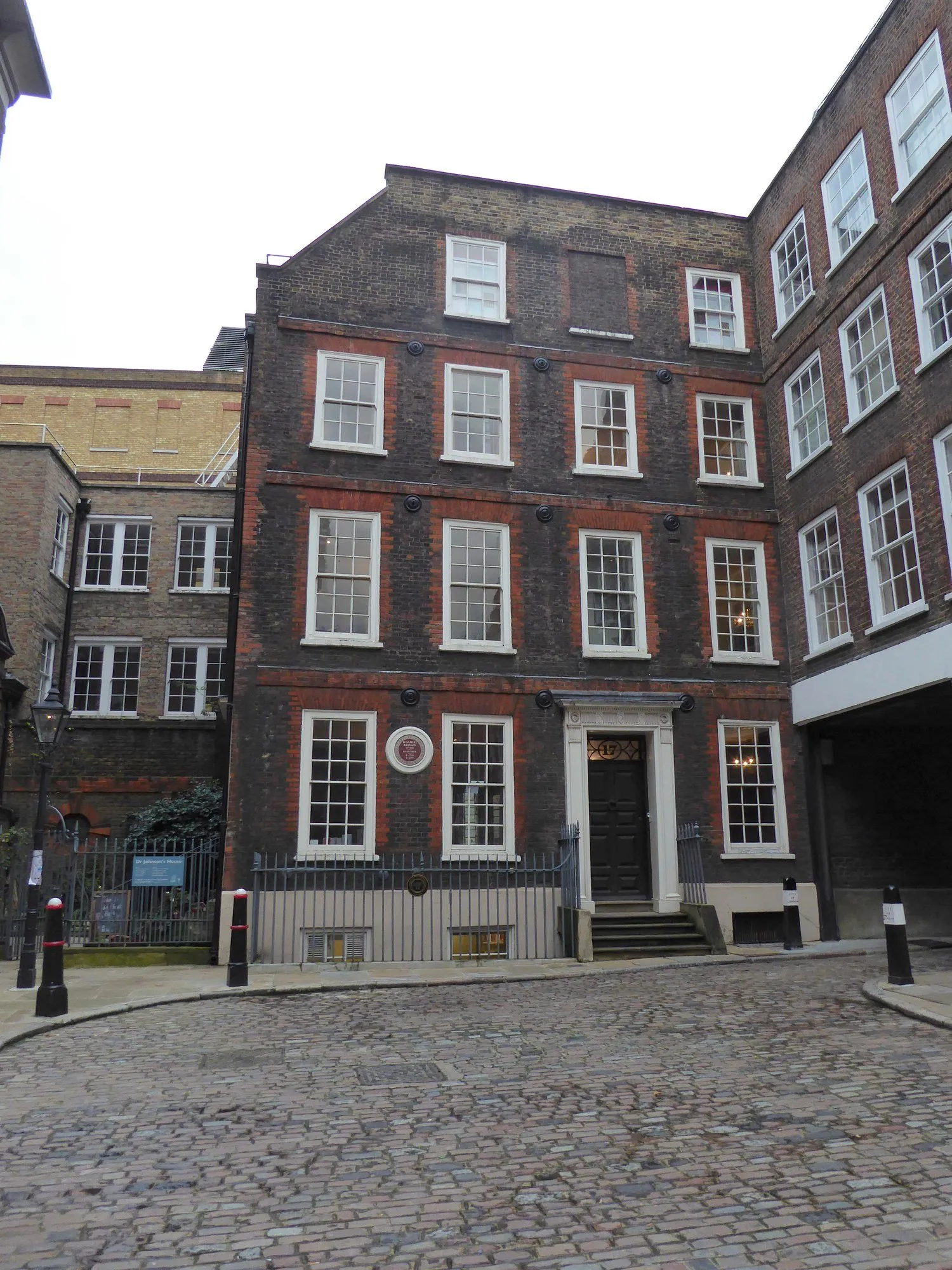 The tall brick house at 17 Gough Square, London, where Johnson compiled his Dictionary